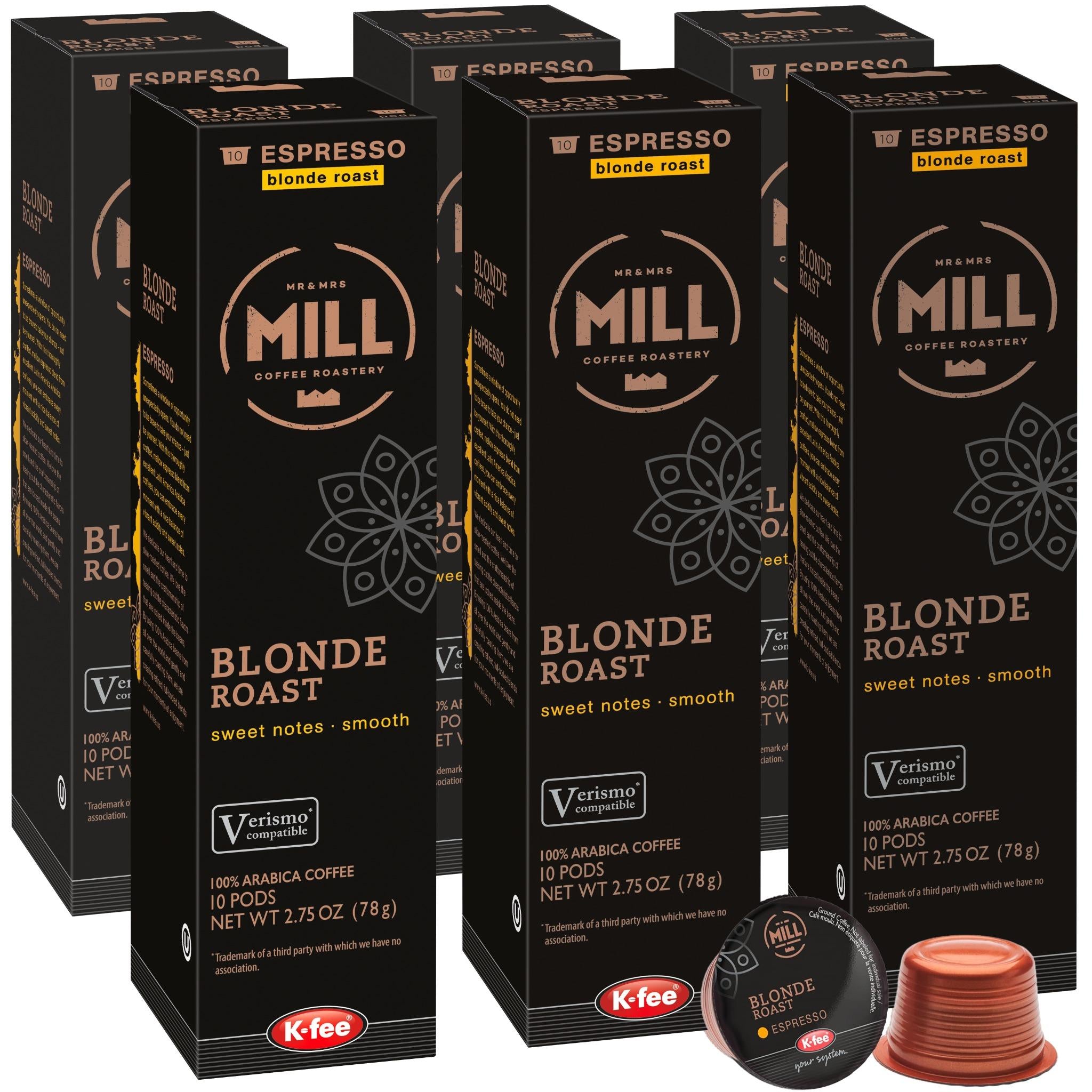 Shop Mr & Mrs Mill Blonde Roast Espresso Capsules & Pods – K-fee USA
