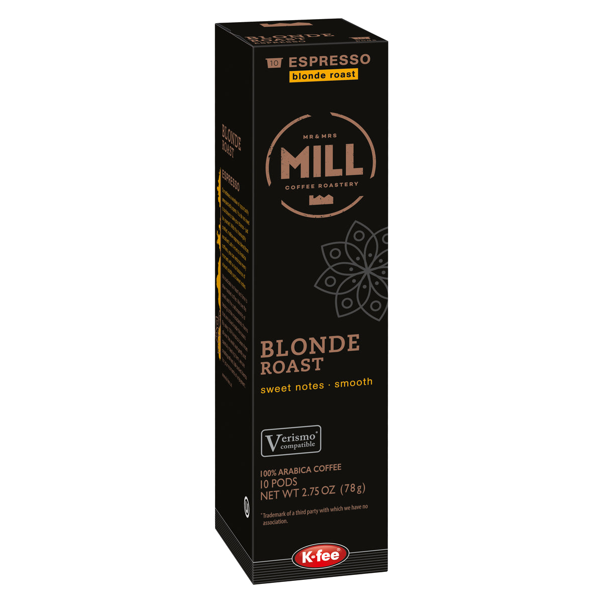 Mr And Mrs Mill Dark Roast Espresso, Verismo & K-fee Compatible Caramel Capsules, 72 Count